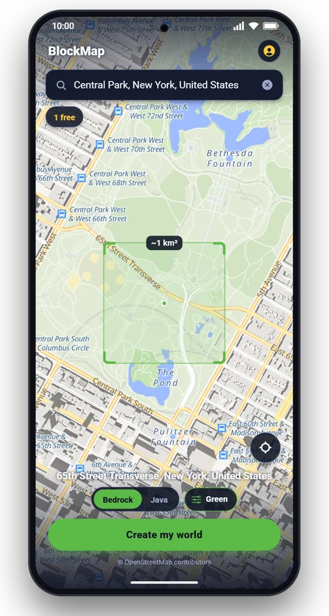 BlockMap app: aim the square